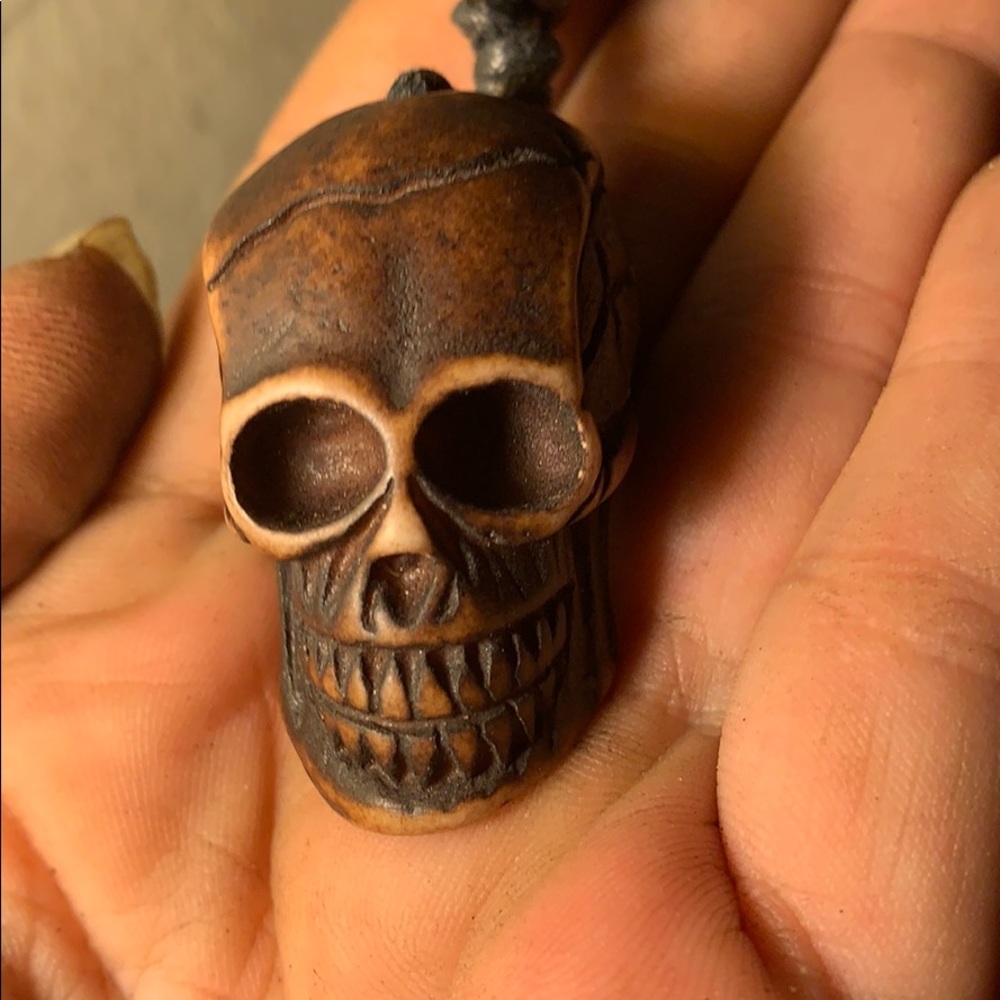 Bone Yak & Resin Skull Talisman